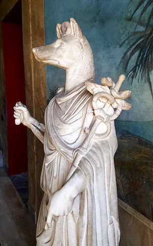 Anubis con cadúceo de Hermes