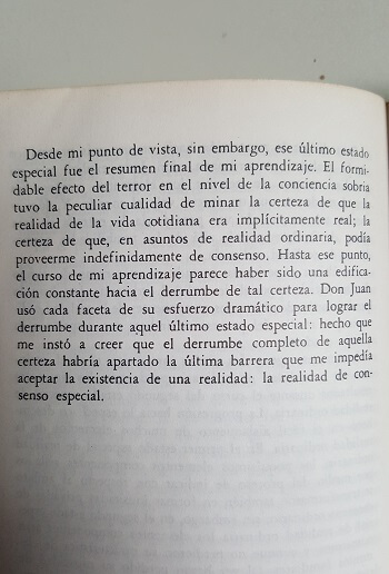 Última página de las enseñanzas de Don Juan